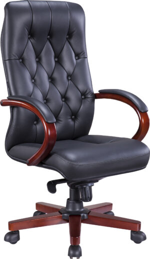 Кресло Everprof Monaco Wood (Монако Вуд) Экокожа Черный
